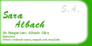 sara albach business card