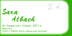 sara albach business card